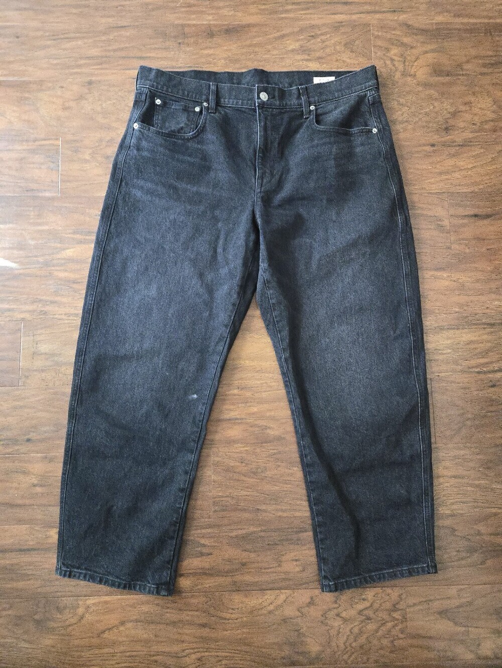 AYR The Knockout Jeans Womens 33 Black Barrel Leg Denim